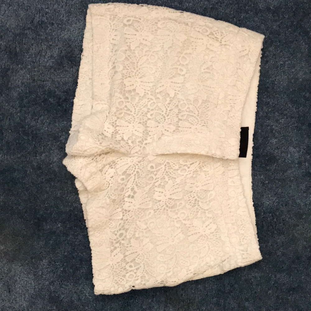 White knit shorts